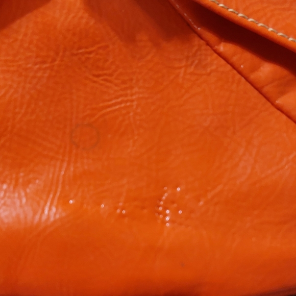 Vintage Orange Faux Leather & Rhinestone Clutch - Picture 9 of 13